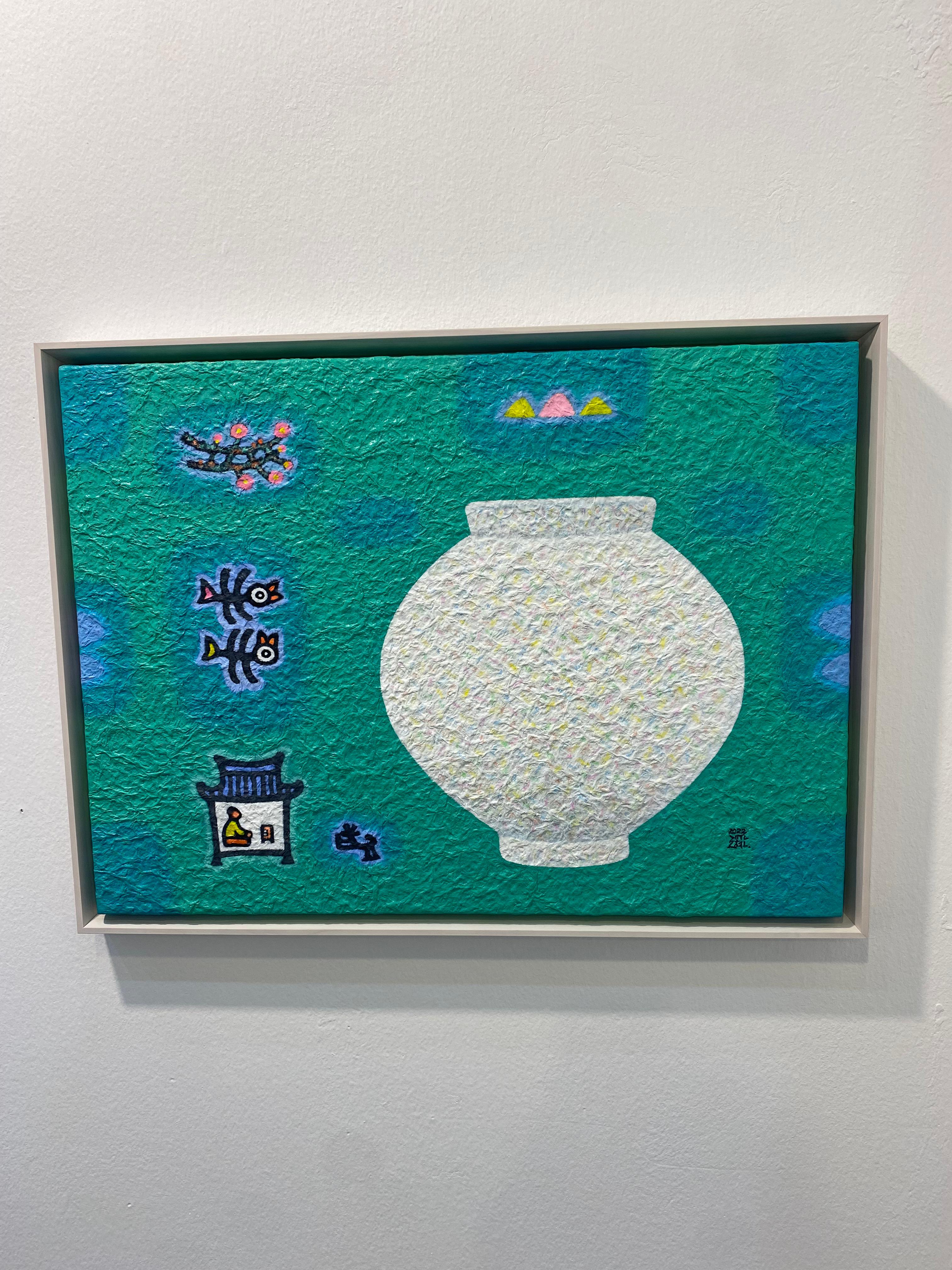 Art contemporain coréen de Cho Mun-Hyun - Paysage avec jarre de lune  en vente 5
