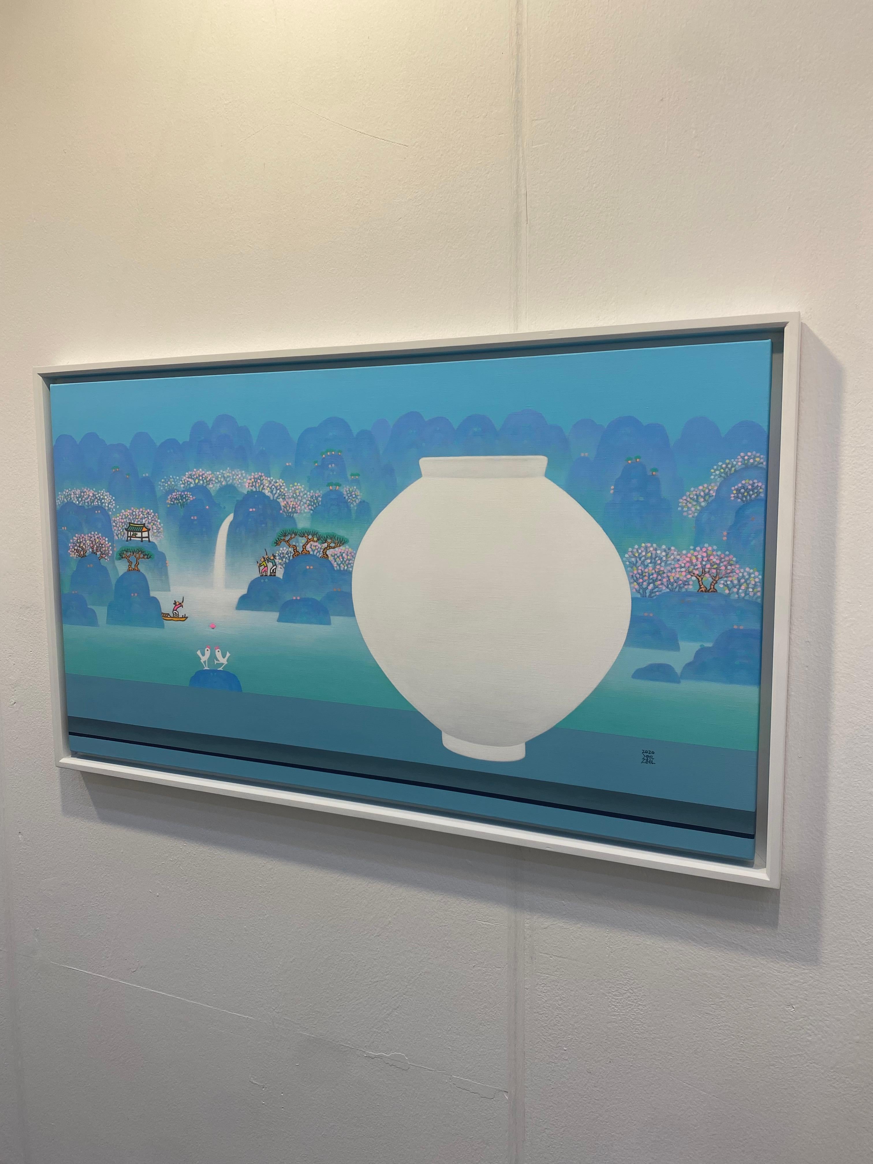 Arte contemporanea coreana di Cho Mun-Hyun - Paesaggio con vaso di luna in vendita 7