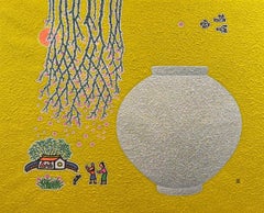 Art contemporain coréen de Cho Mun-Hyun - Paysage avec jarre de lune 
