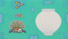 Arte coreano contemporáneo de Cho Mun-Hyun - Paisaje con una jarra de luna