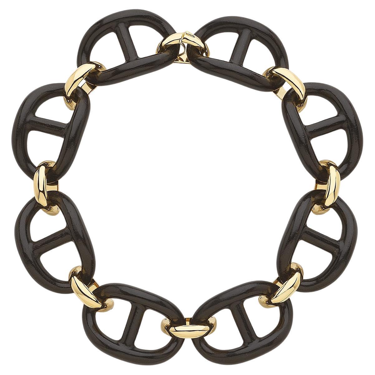 Chocker con Maglie Marine in Ebano e Argento Dorato 18kt - collezione NOMAD * For Sale