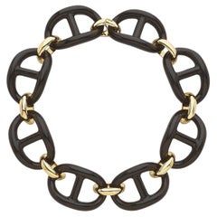 Chocker con Maglie Marine in Ebano und Argento Dorato 18kt - collezione NOMAD *