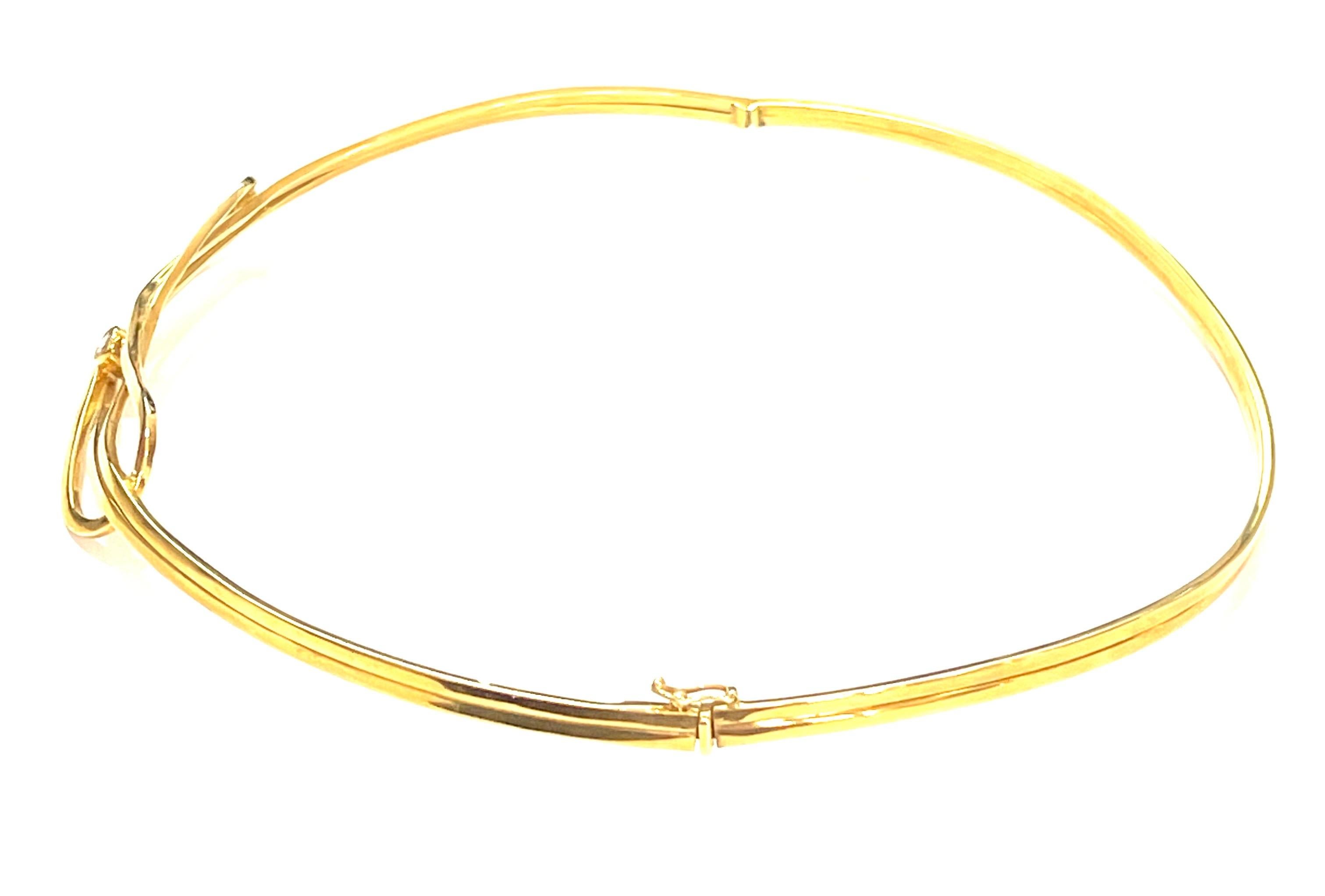 Taglio brillante Chocker in oro giallo 18 Kt e diamanti bianchi in vendita