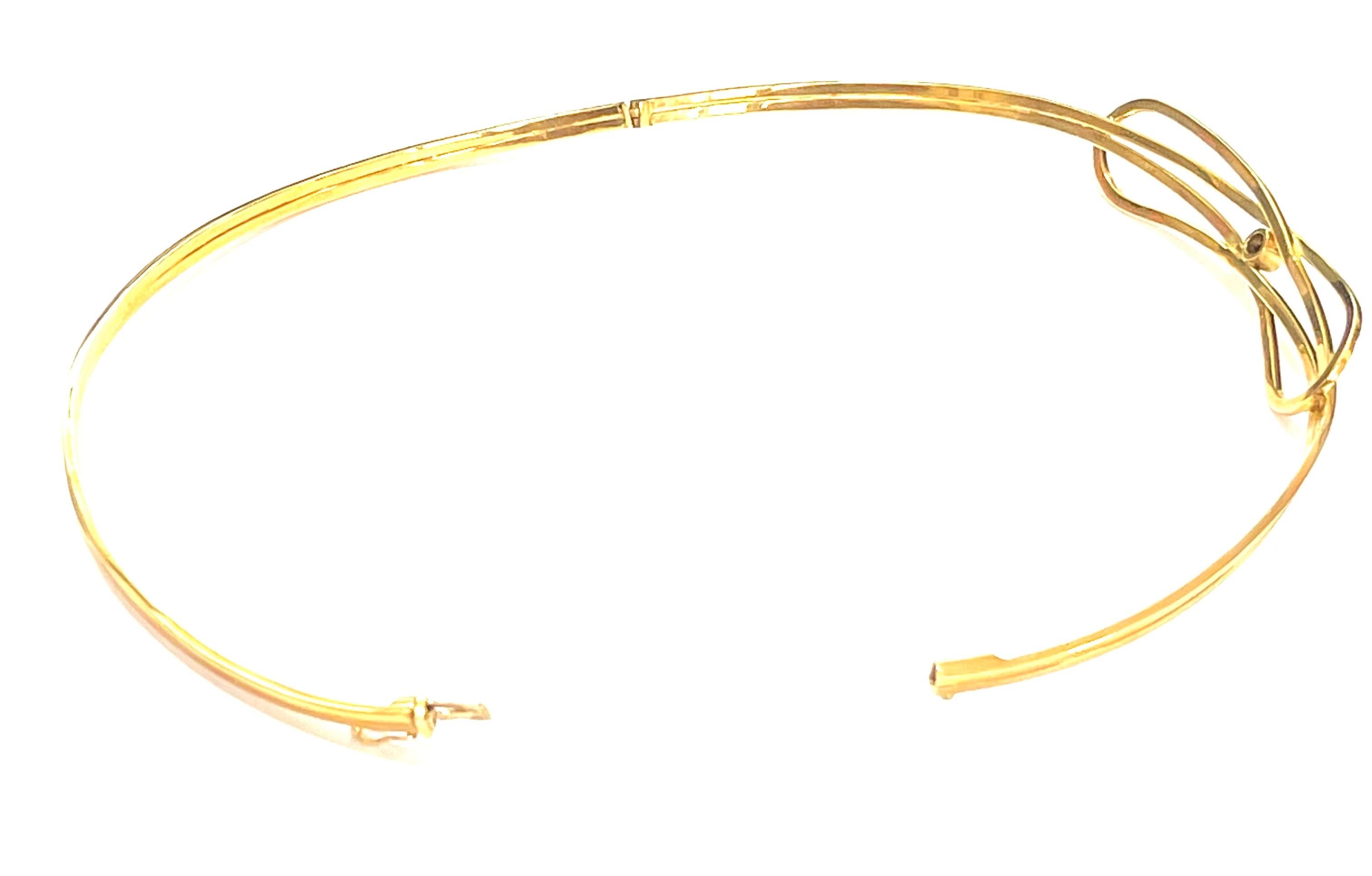 Brilliant Cut Chocker in 18 Kt Yellow Gold and White Diamonds For Sale