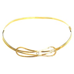Chocker en Oro Amarillo de 18 Kt y Diamantes Blancos