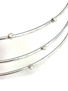 Girocollo in oro bianco 18 carati con diamanti bianchi