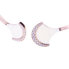 Chocker Rose Gold with Fan Shaped Ceramic and Diamonds
