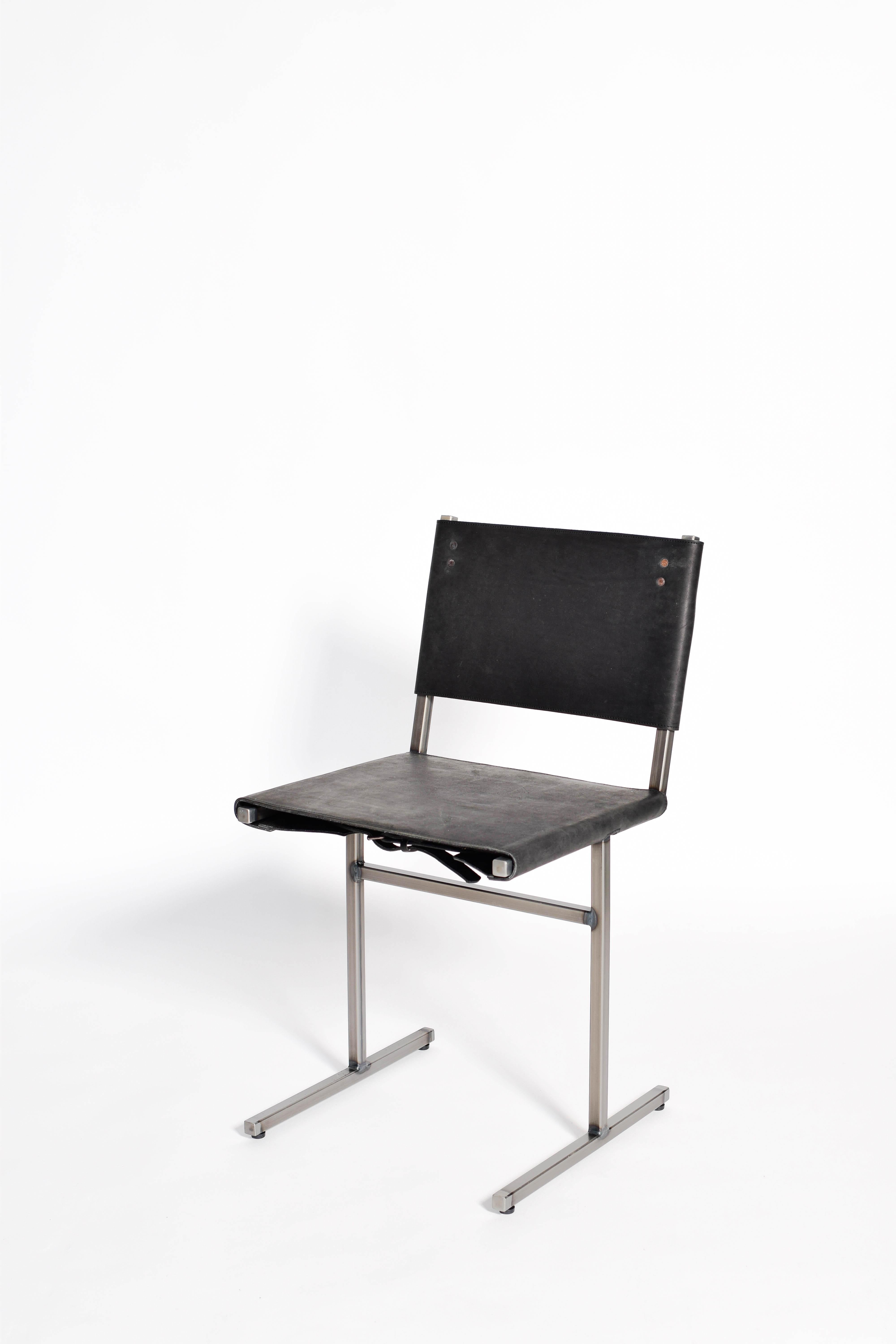 Steel Chocolate and Black Memento Chair, Jesse Sanderson For Sale