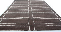 Chocolate and Cream Lines Area Rug