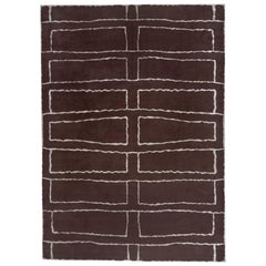 Chocolate and Cream Lines Area Rug