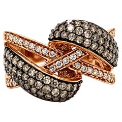 Chocolate and Vanilla Diamond Crossover Ring by Le Vian in 14K Rose Gold
