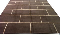 Chocolate Brick Wool and Silk Rug