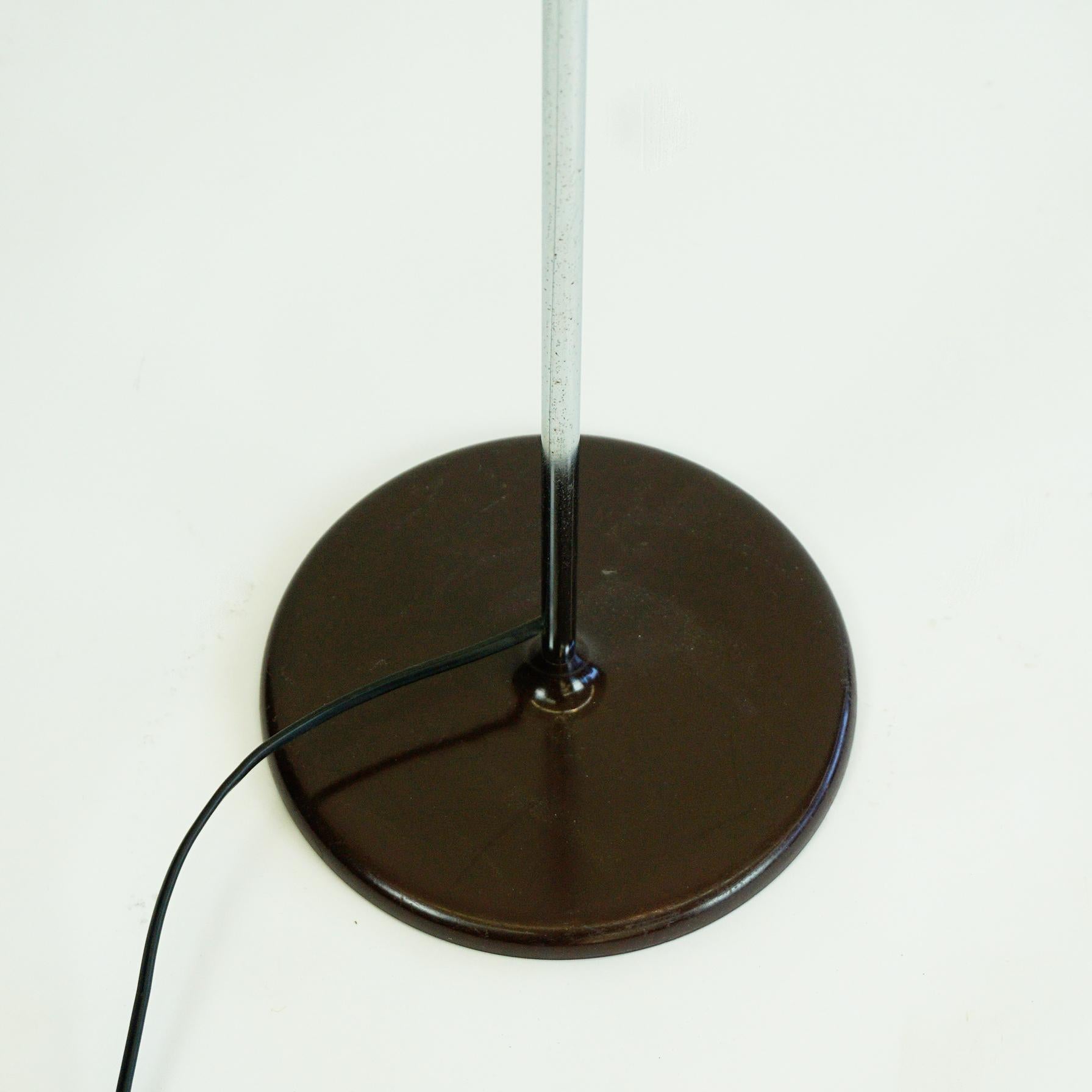 Chocolate Brown 1960s Chrome Spot Floor Lamp by LAD Team for Swiss Lamps In Good Condition In Vienna, AT