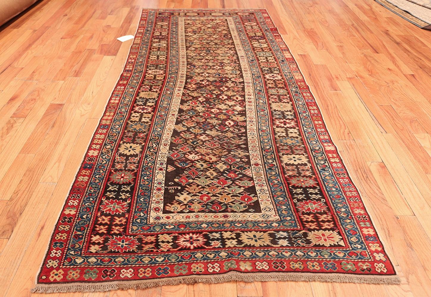 Antique Tribal Caucasian Kuba Rug. Size: 4 ft x 10 ft 2 in For Sale 4