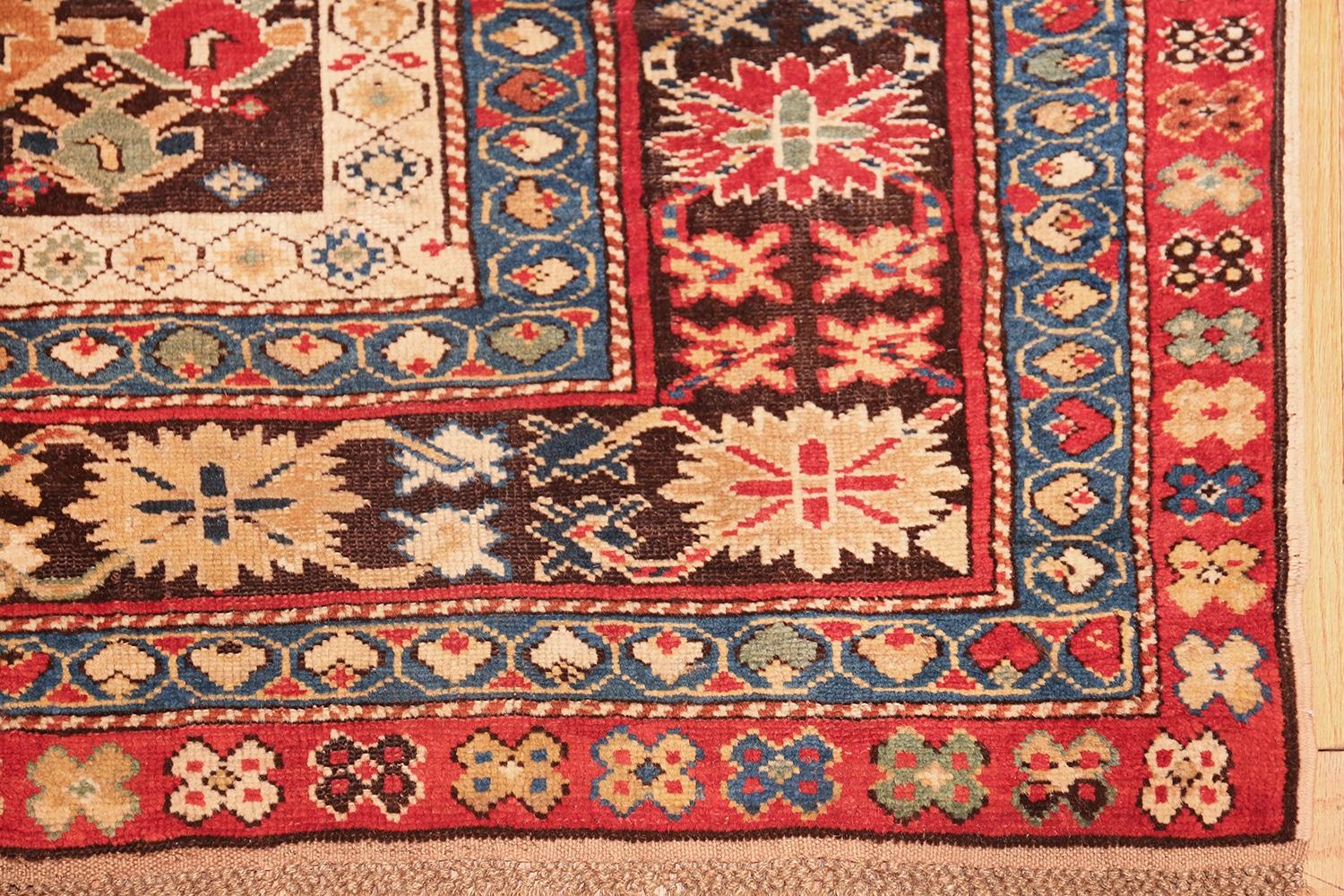 Antique Tribal Caucasian Kuba Rug. Size: 4 ft x 10 ft 2 in In Good Condition For Sale In New York, NY