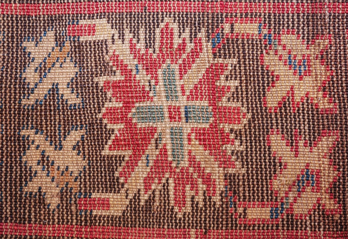 Wool Antique Tribal Caucasian Kuba Rug. Size: 4 ft x 10 ft 2 in For Sale