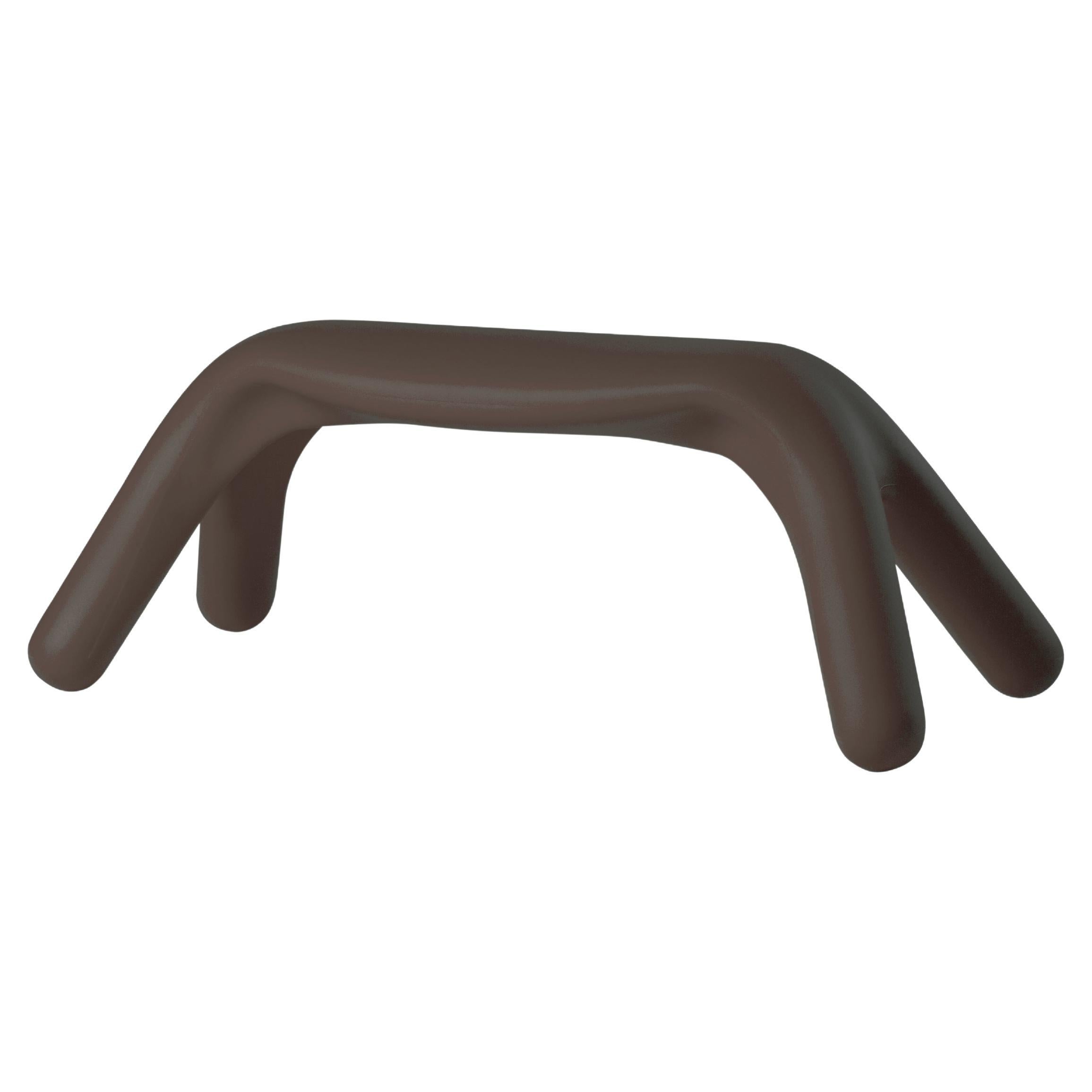 Chocolate Brown Atlas Bench by Giorgio Biscaro For Sale