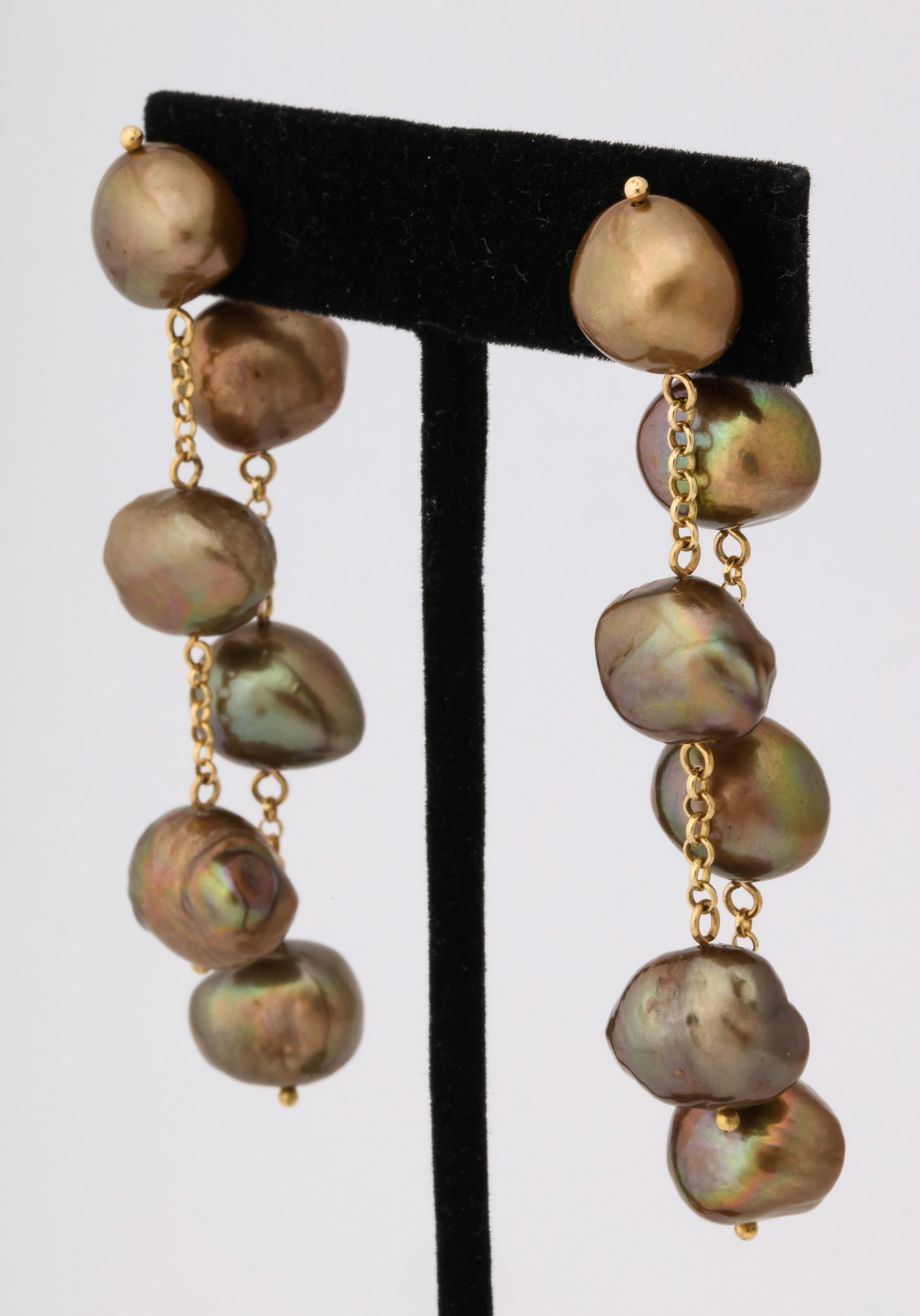 chocolate pearl earrings