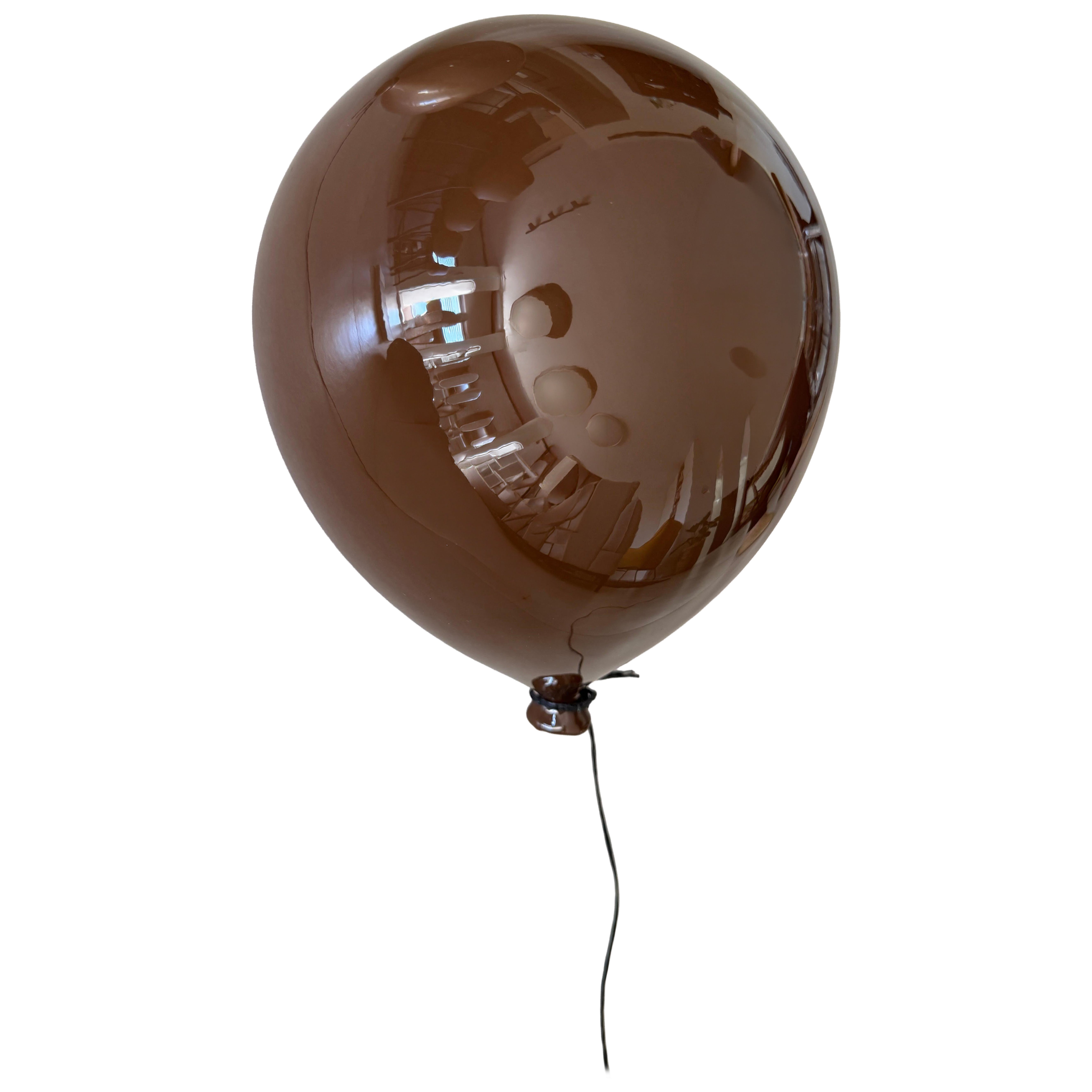 Chocolate Brown Clay Balloon Sculpture handmade for wall, ceiling, Medium