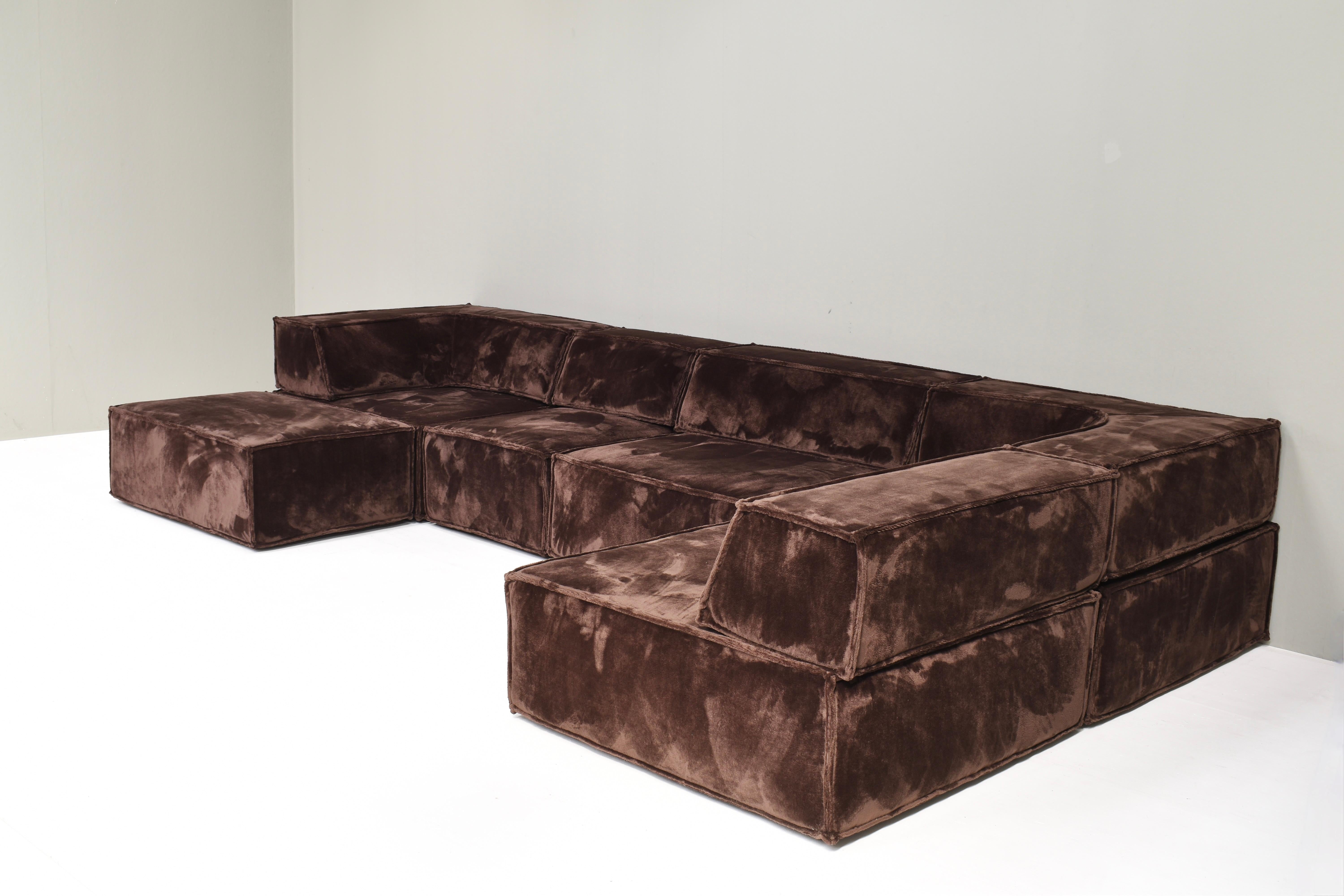 Chocolate Brown COR Trio Sectional Sofa Deutschland Schweiz 1972  NEW UPHOLSTERY im Angebot 6
