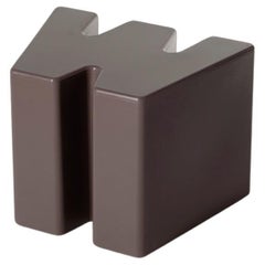 Chocolate Brown Double U Stool by Kazuko Okamoto