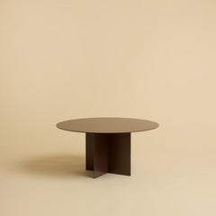 Chocolate Brown Steel Coffee Table with Round Top by Lebanto