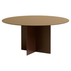 Chocolate Brown Steel Coffee Table with Round Top by Lebanto