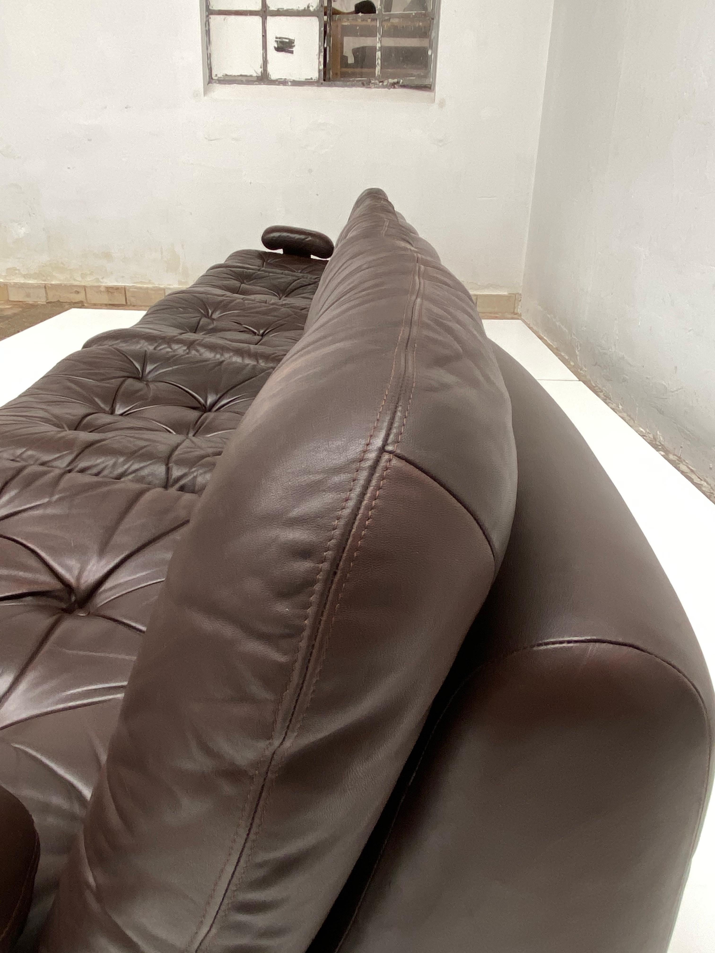 Chocolate Brown Leather 5-Piece Modular Seating System, COR Germany, 1970s 6
