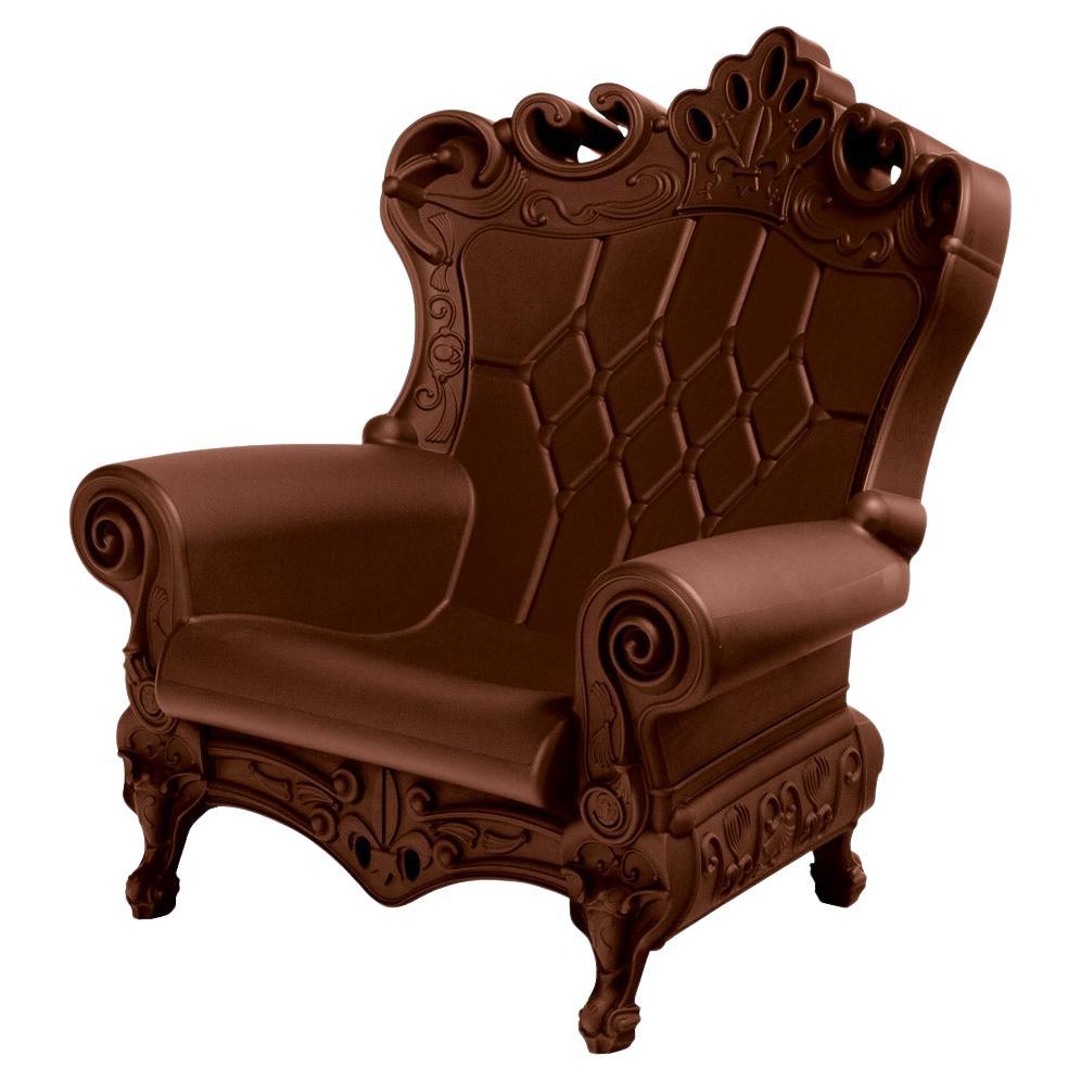 Chocolate Brown Little Queen Of Love Kids Armchair by Moro, Pigatti