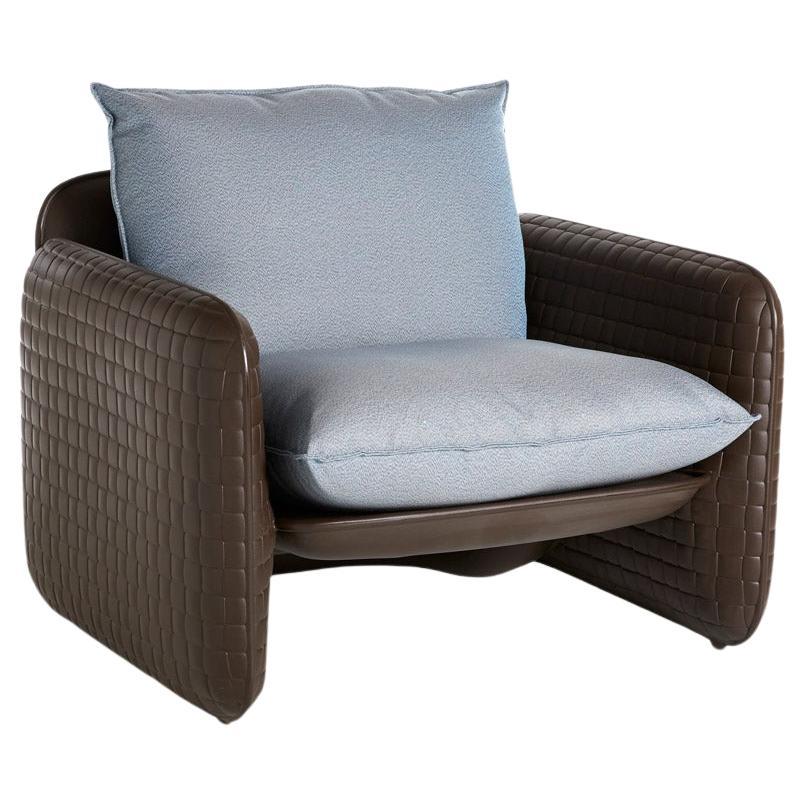 Chocolate Brown Mara Armchair by Lorenza Bozzoli For Sale