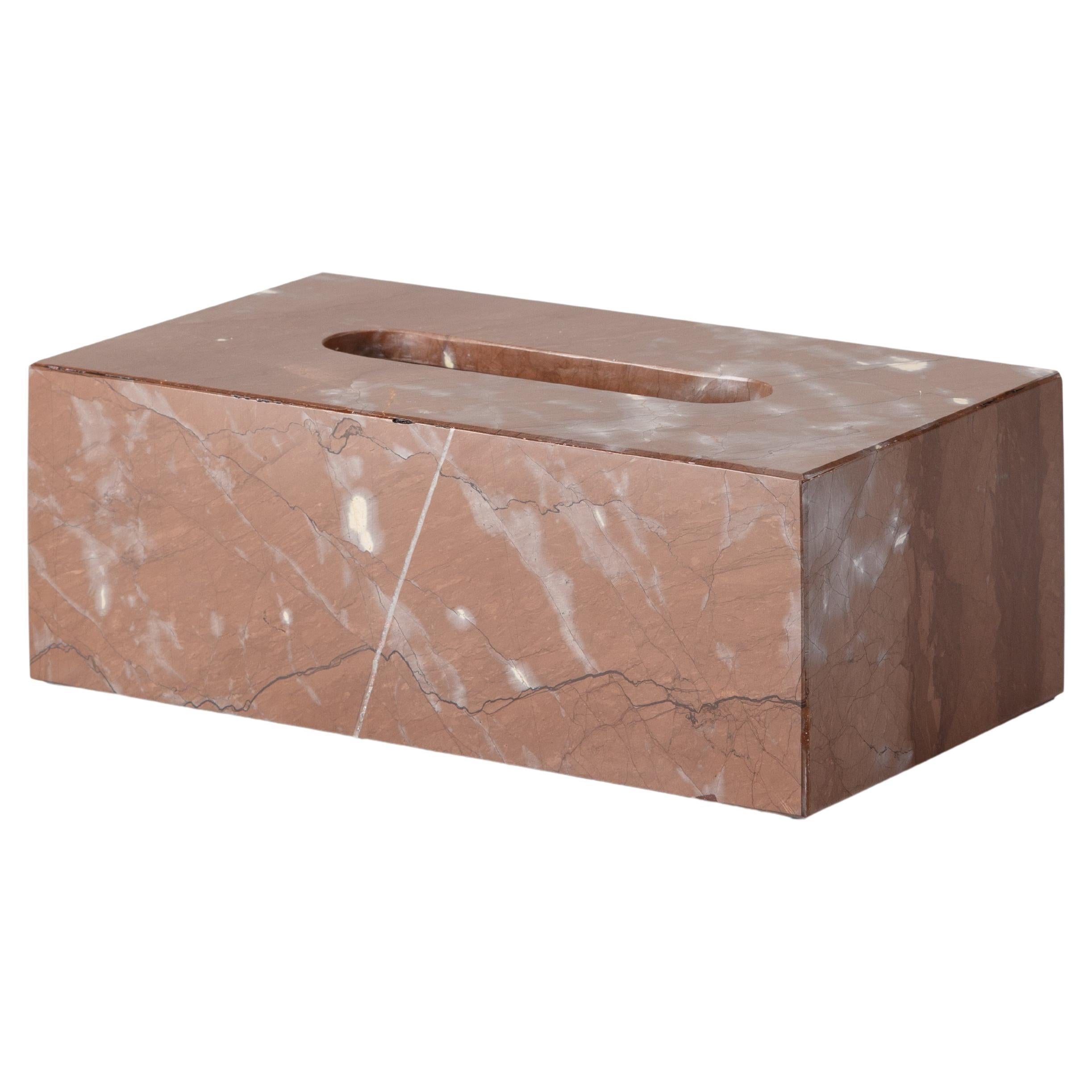 Chocolate Brown Marble Rectangular Tissue Box For Sale