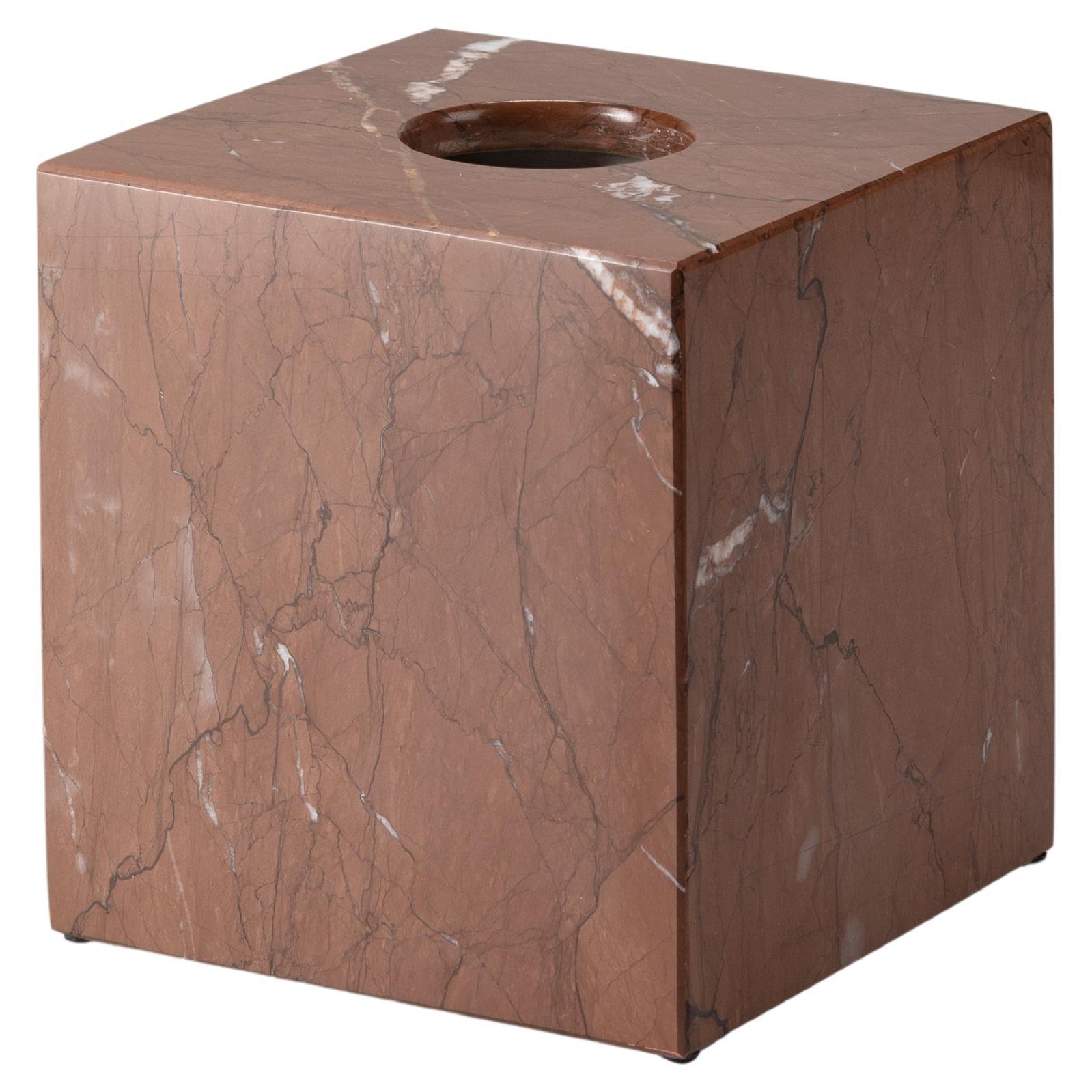 Chocolate Brown Marble Square Tissue Box For Sale