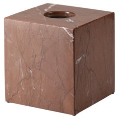 Caja de pañuelos cuadrada de mármol marrón chocolate