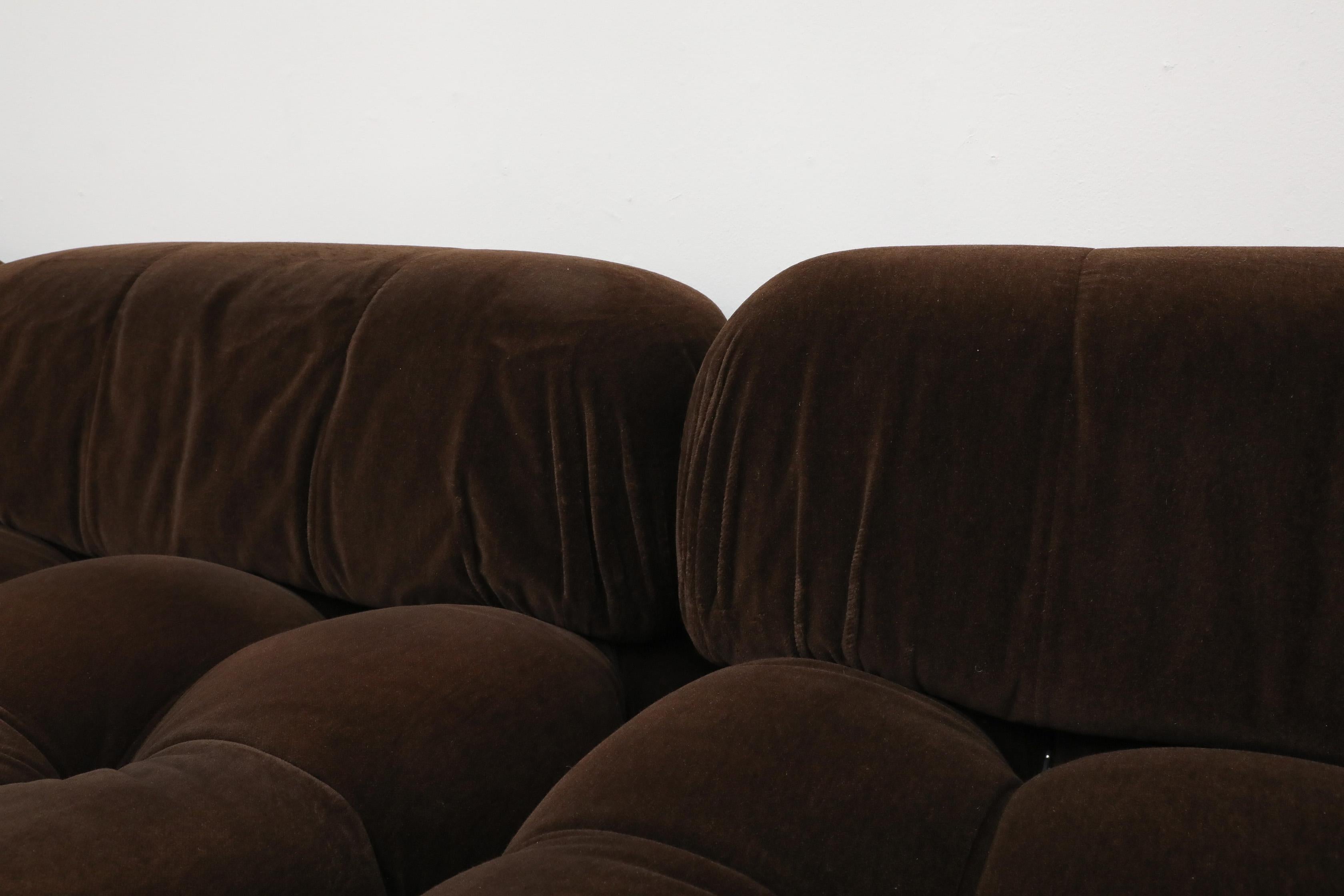 Chocolate Brown Mohair 'Camaleonda' 7 Piece Sofa by Mario Bellini for B&B Italia 4