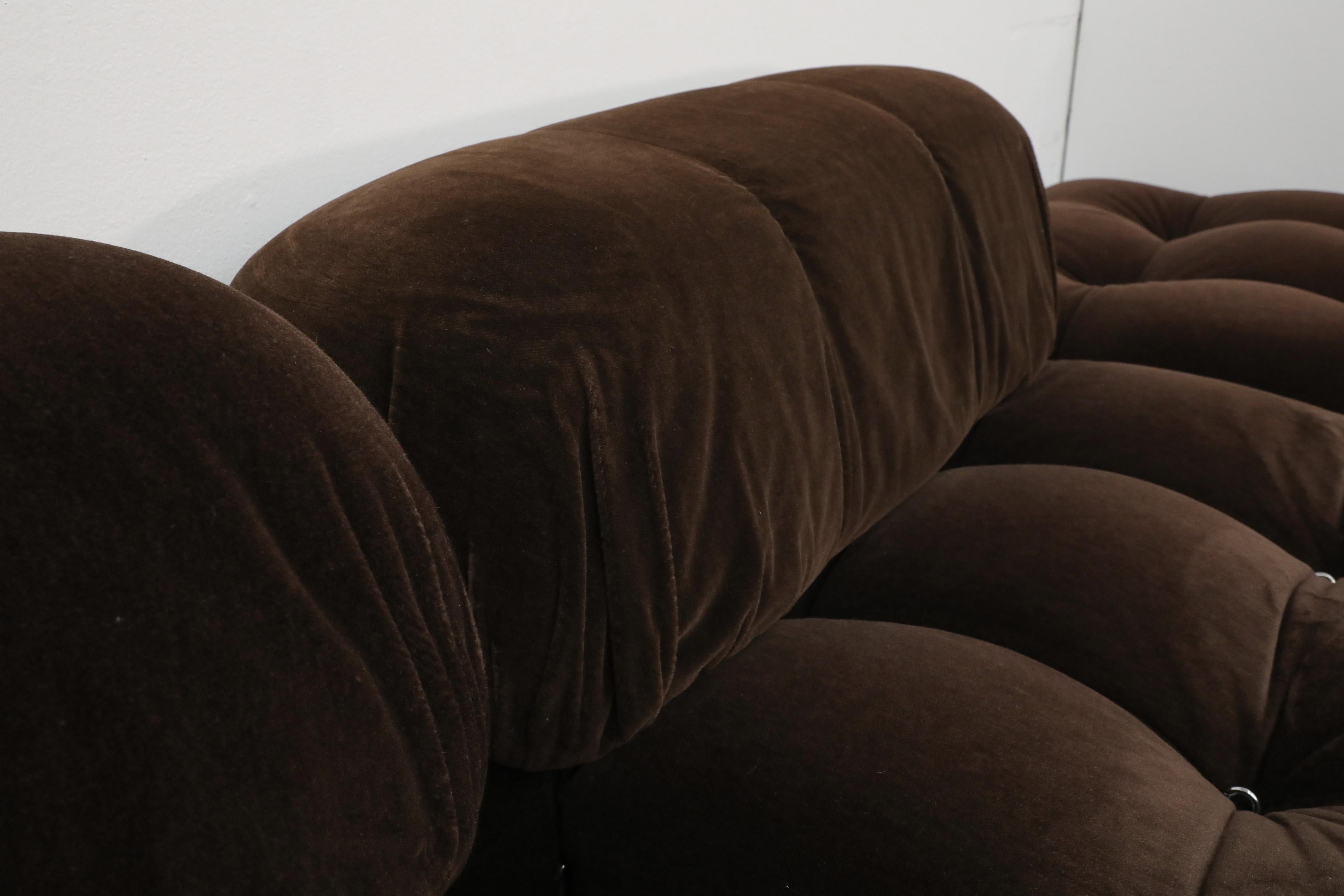 Chocolate Brown Mohair 'Camaleonda' 7 Piece Sofa by Mario Bellini for B&B Italia 5