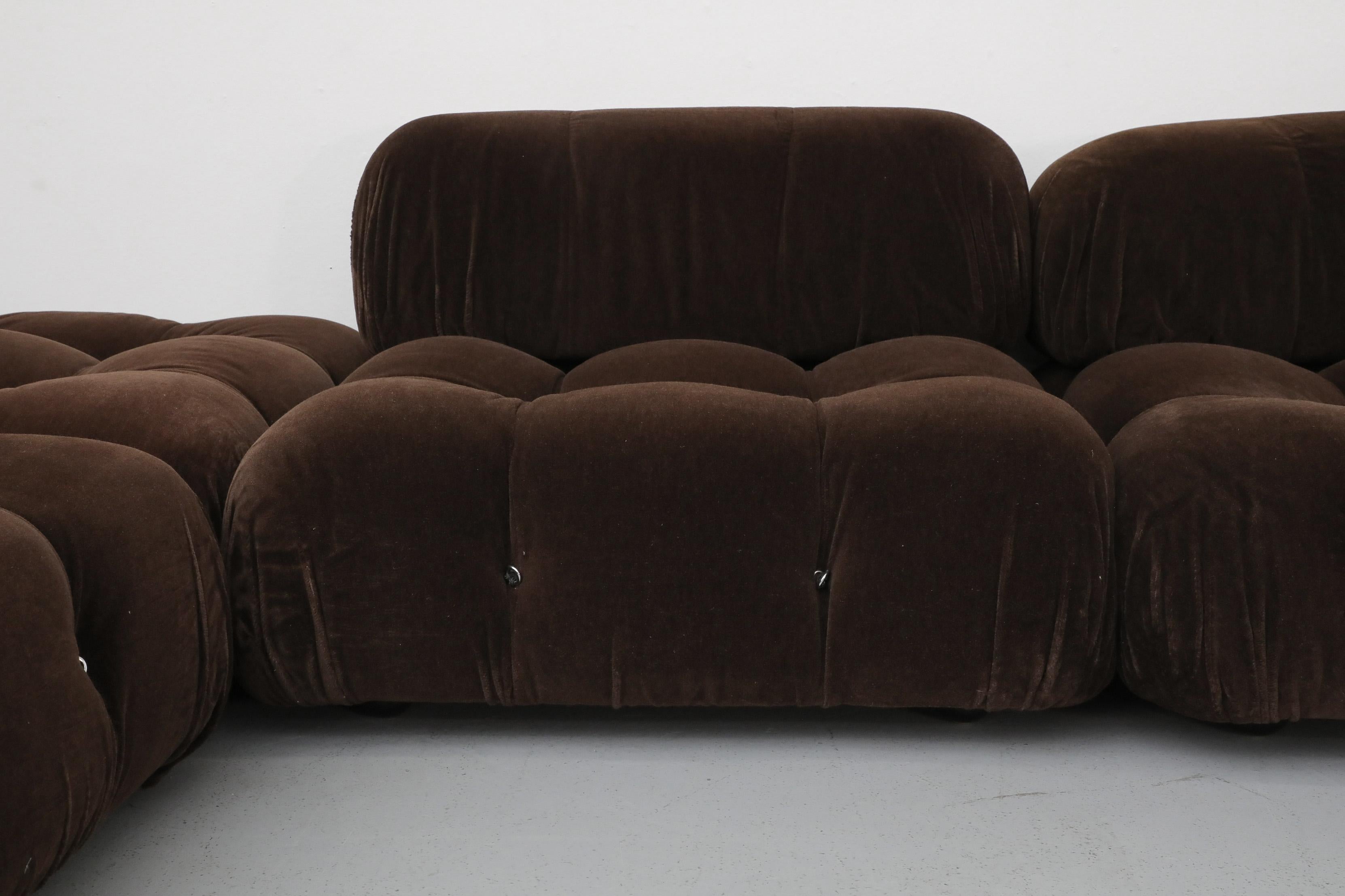 Chocolate Brown Mohair 'Camaleonda' 7 Piece Sofa by Mario Bellini for B&B Italia 8