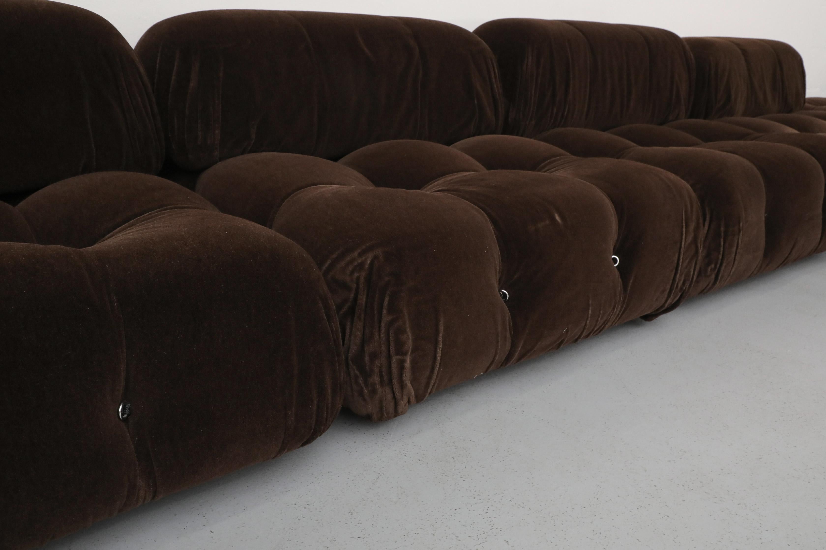 Chocolate Brown Mohair 'Camaleonda' 7 Piece Sofa by Mario Bellini for B&B Italia 9
