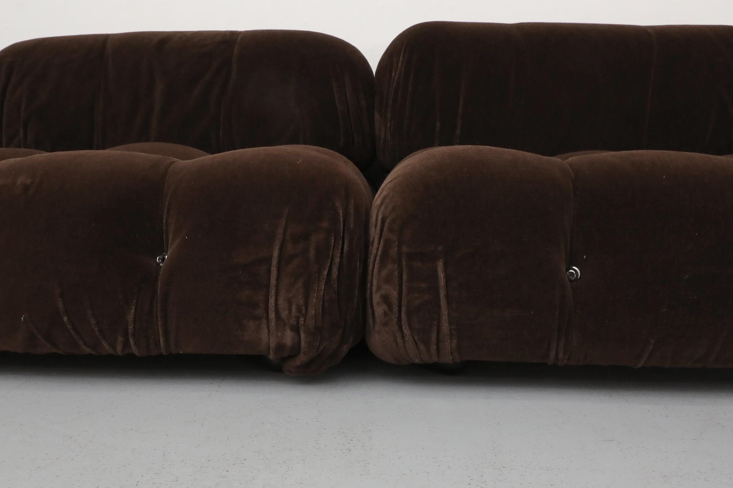 Chocolate Brown Mohair 'Camaleonda' 7 Piece Sofa by Mario Bellini for B&B Italia 10