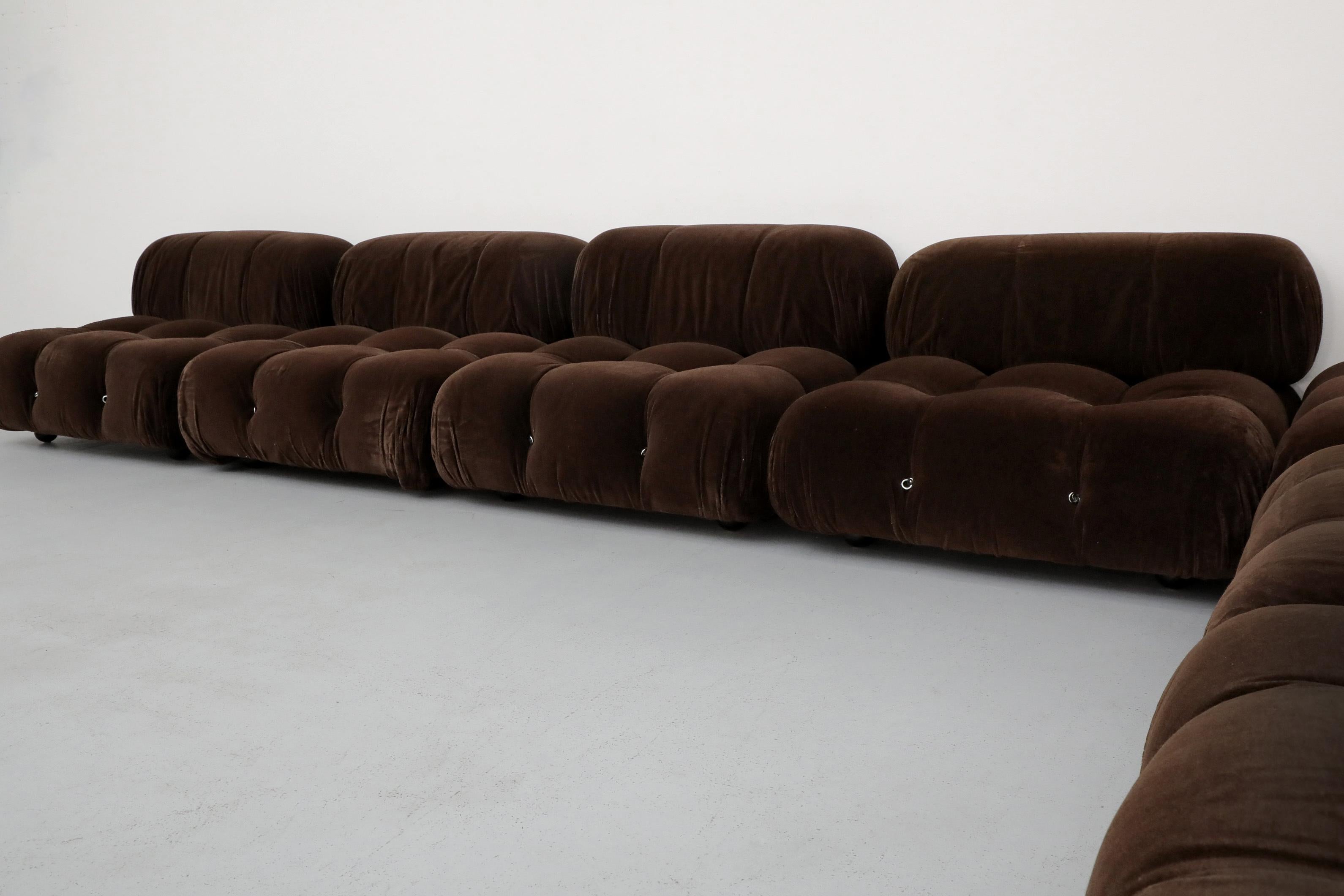 Chocolate Brown Mohair 'Camaleonda' 7 Piece Sofa by Mario Bellini for B&B Italia 2