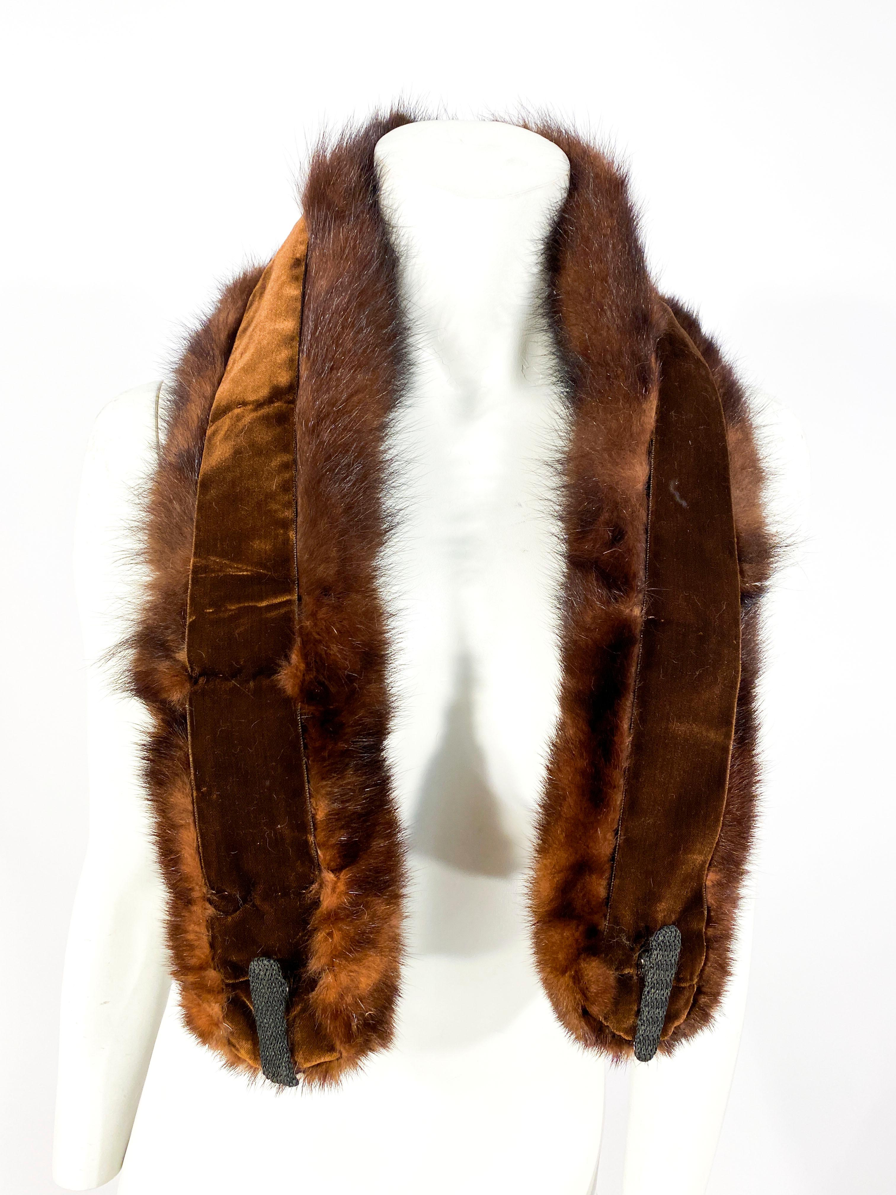brown fur scarf