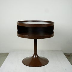 Table d'appoint en tulipe marron chocolaté A Space AGE Luna by Opal Germany