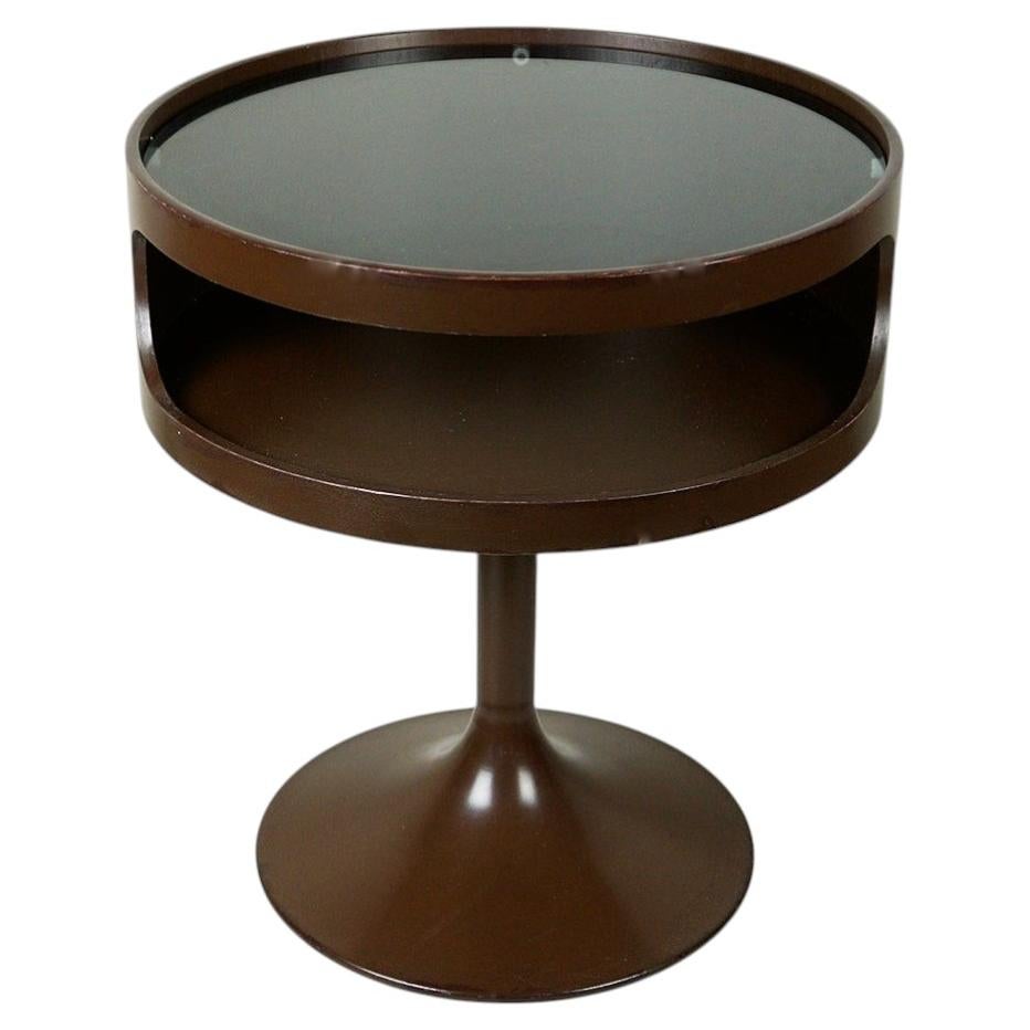 1960s Chocolate Brown Space Age Side Table by Opal Kleinmöbel For Sale