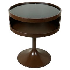 Table d'appoint en tulipe marron chocolaté A Space AGE Luna by Opal Germany
