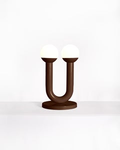 Chocolate Brown Umu Sculptural Table Lamp by Drusch Design