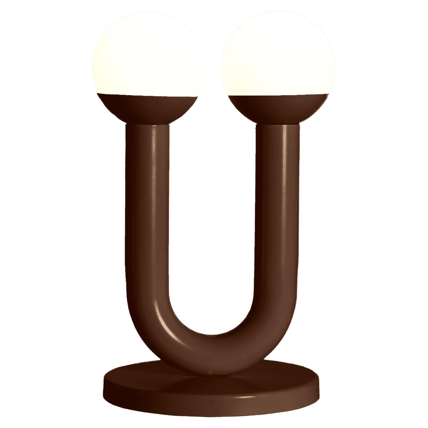 Chocolate Brown Umu Sculptural Table Lamp by Drusch Design
