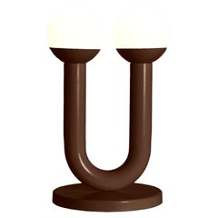 Chocolate Brown Umu Sculptural Table Lamp by Drusch Design