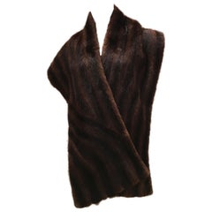 Chocolate Brown Vintage Mink Shawl 