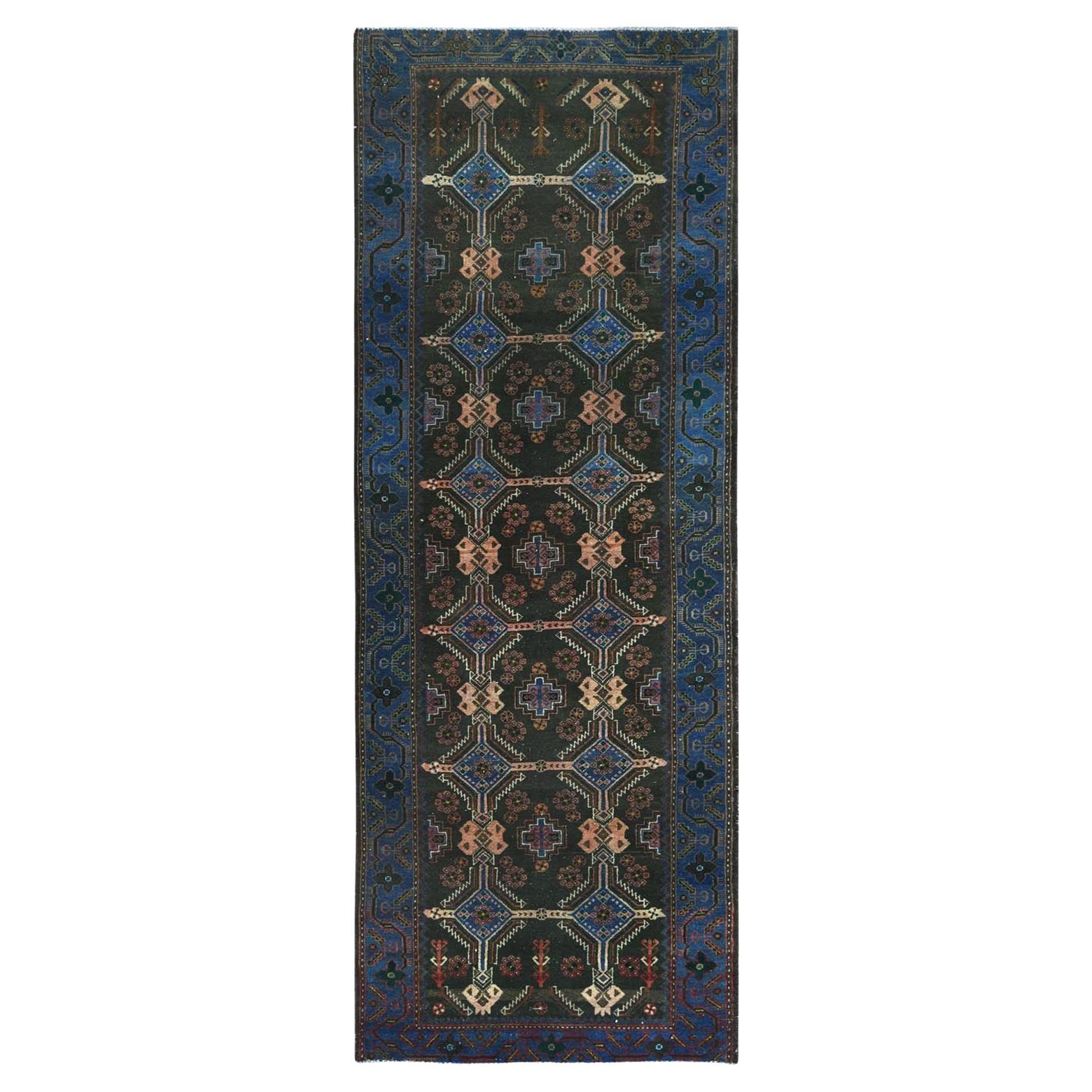 Hot Pink Vintage Persian Tabriz Cropped Thin Pile Hand Knotted Natural ...