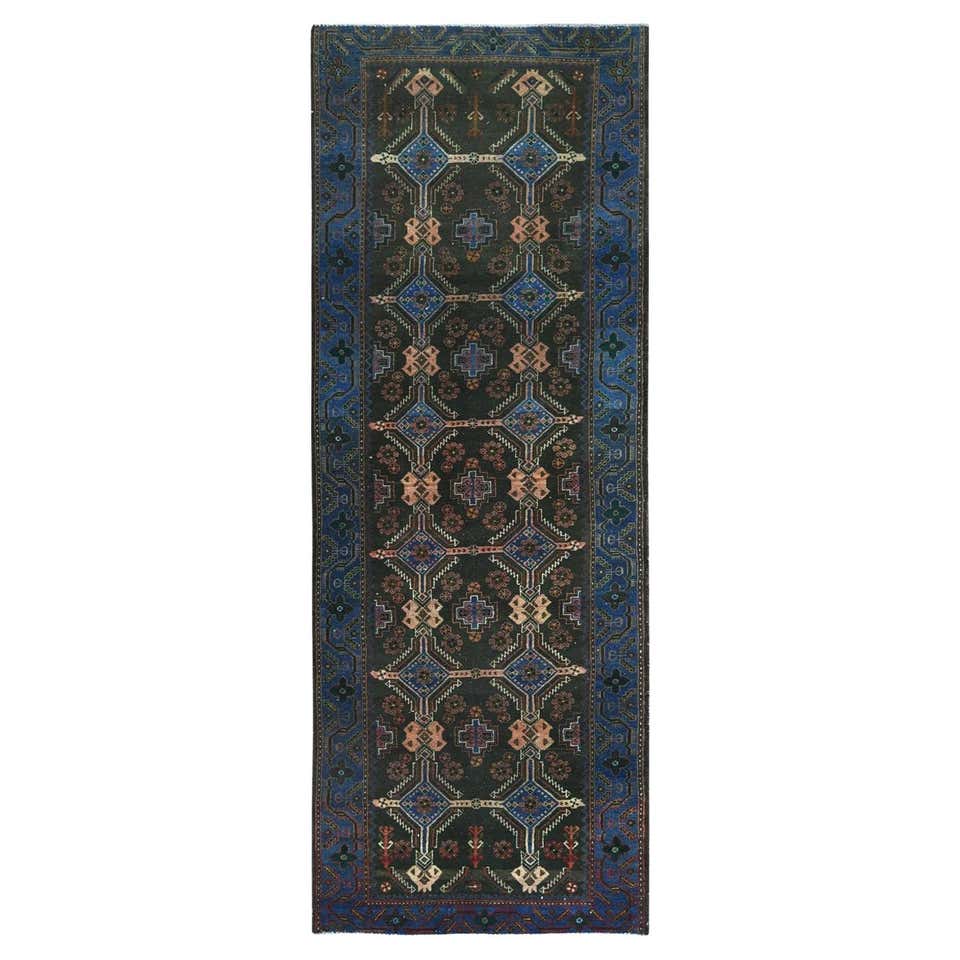 Hot Pink Vintage Persian Tabriz Cropped Thin Pile Hand Knotted Natural ...