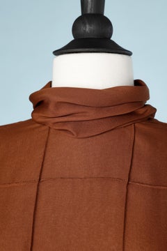 Chocolate chiffon blouse with top-stitching Galanos